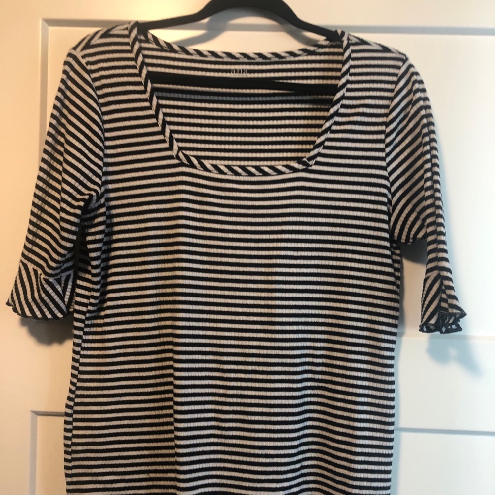 Black and white striped top